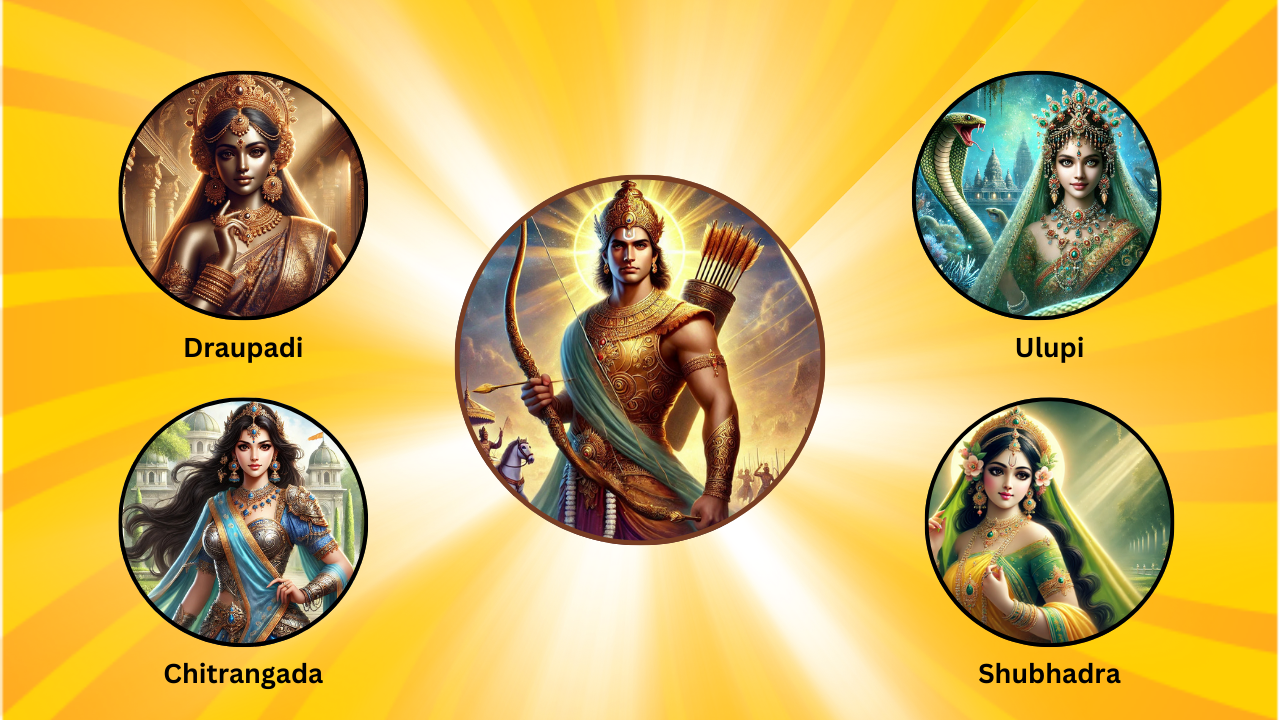 Four wives of Arjuna